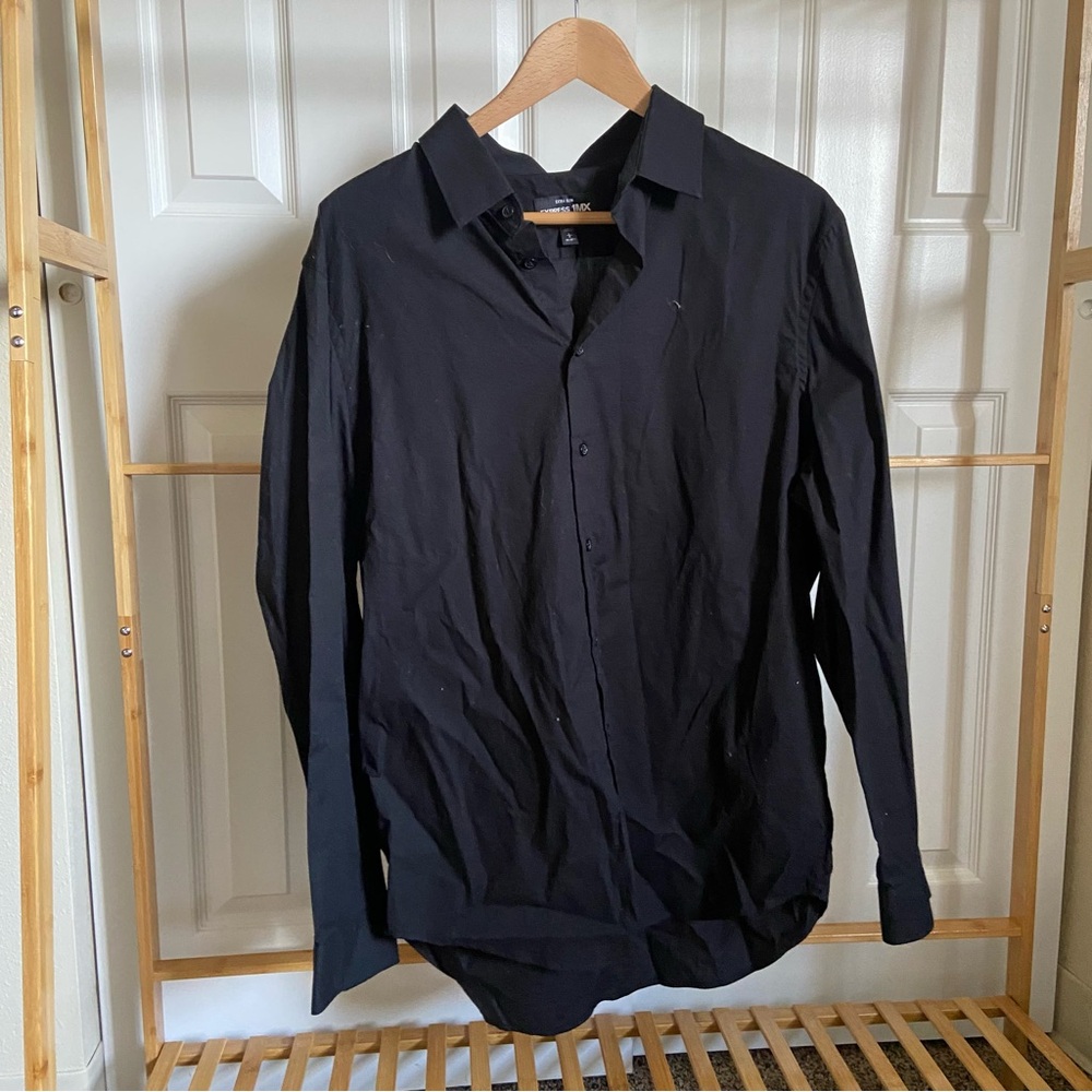 Express Black Casual Button Down Shirt